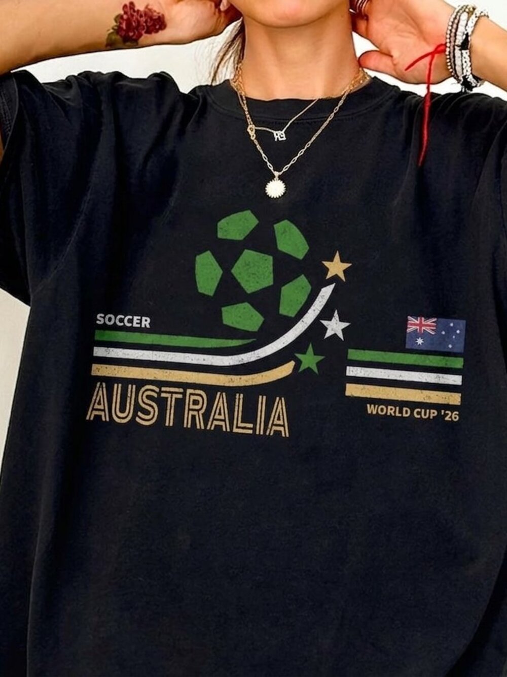 Vintage Australia Soccer Tee, Retro Football Fan Graphic Shirt